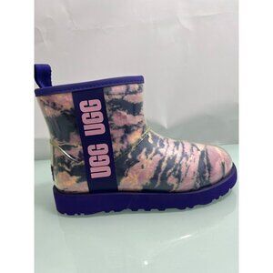 UGG Classic Clear Mini Ankle Winter Snow Boots Women's Size 5 Violet Wool Lined